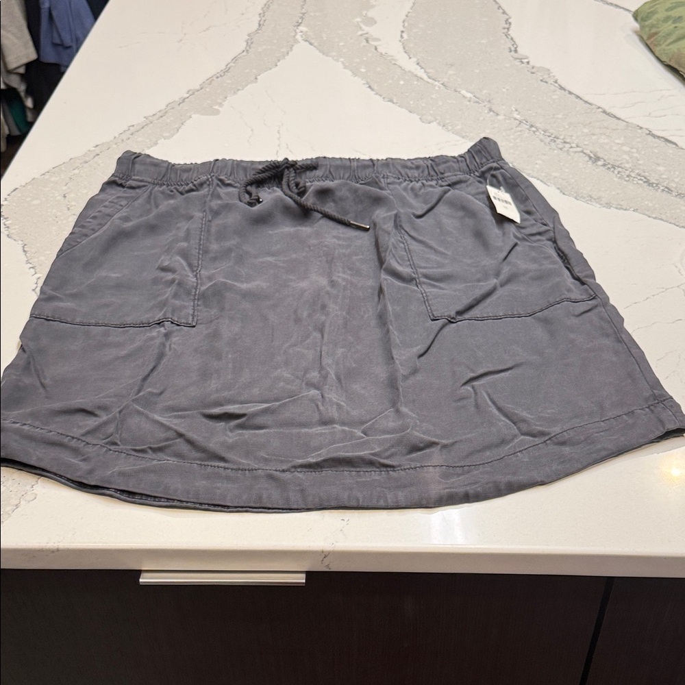 Anthropologie Charcoal Mini Skirt Lyocell Cotton Super Soft NWT